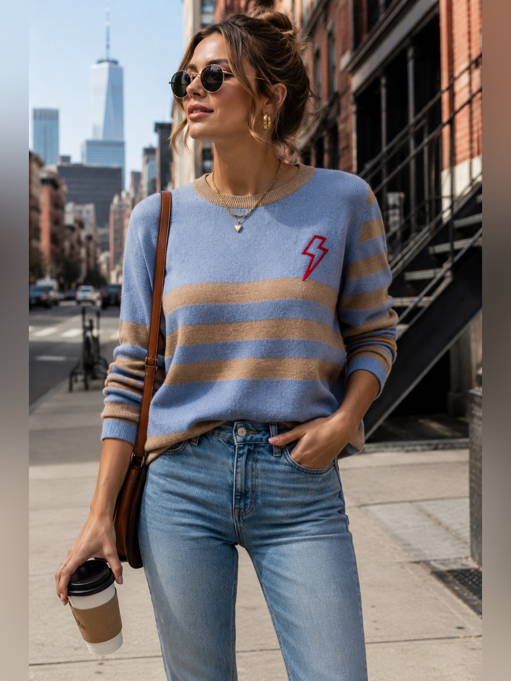 Luxe Orwell + Austen Bowie Cashmere Blend Sweater Lightning Bolt Hand-knit Nepal